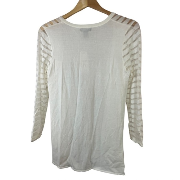 NWT Peck & Peck open front sweater. Off white with sheer and solid stripes. - Picture 4 of 4